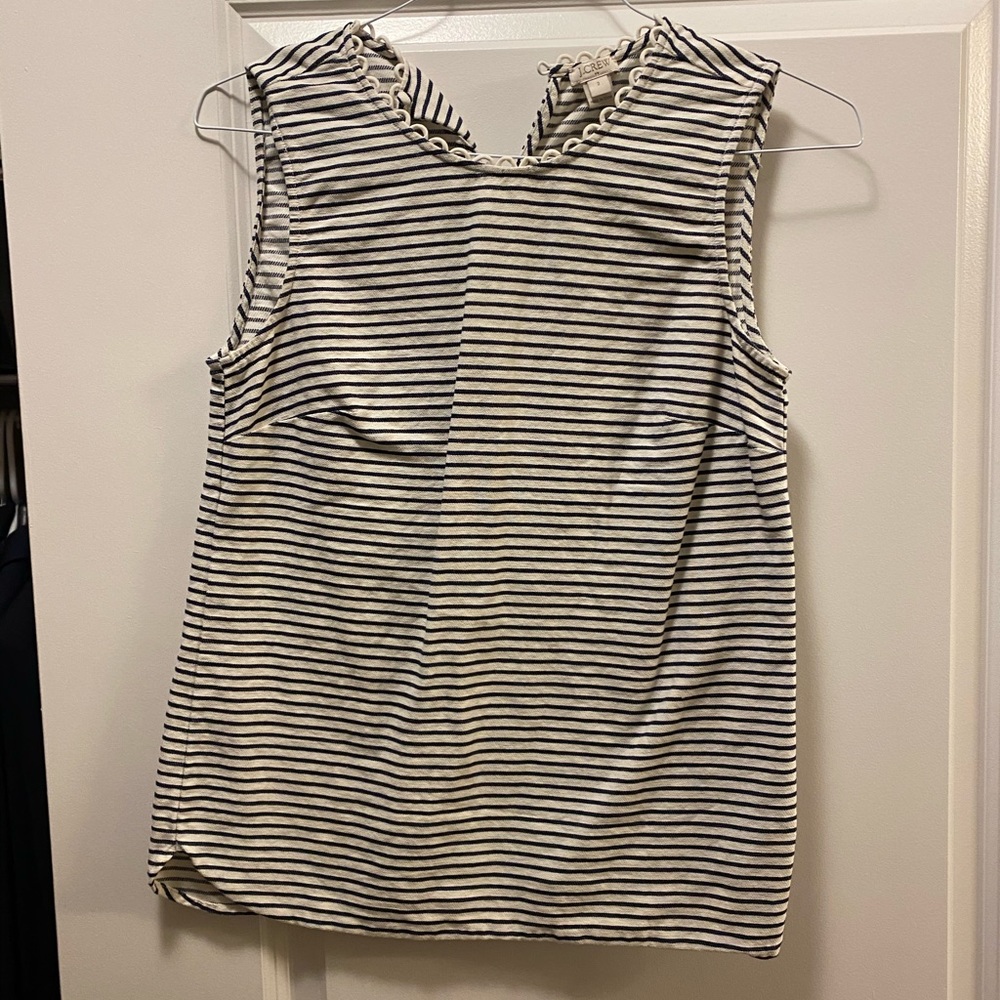 J crew navy and white shell